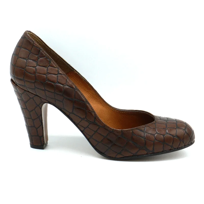 Brown Faux Croc