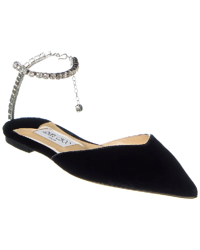 Jimmy Choo Saeda Velvet Flat