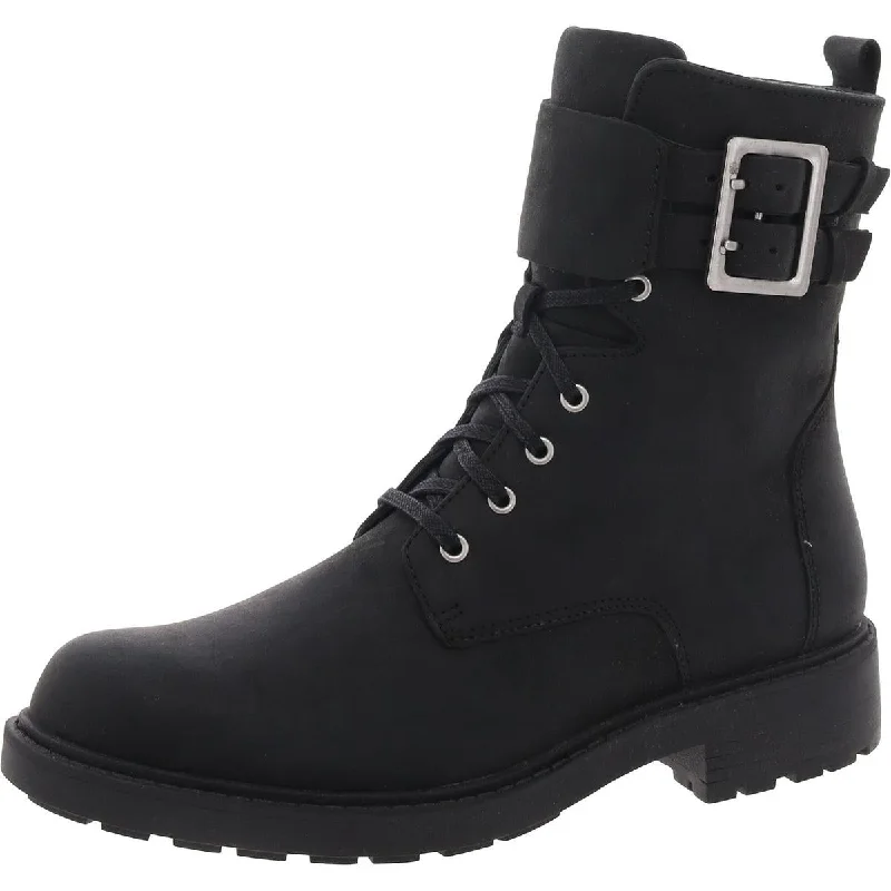 boots with cozy inner lining for warmth-Clarks Womens ORINOCO 2 LACE Leather Cushioned Footbed Combat & Lace-Up Boots