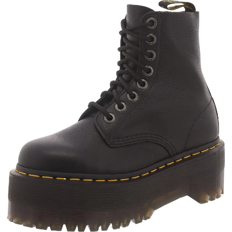 hiking boots with waterproof feature-Dr. Martens Womens Pascal Max Faux Leather Lace Up Mid-Calf Boots