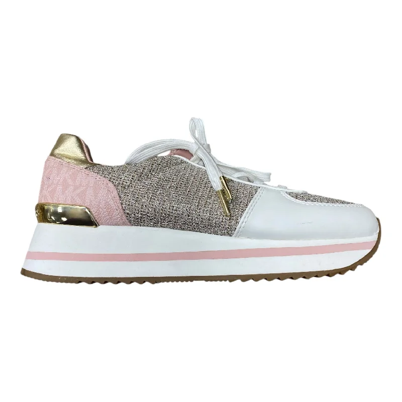 Shoes Sneakers By Michael By Michael Kors In Pink & White, Size: 8.5