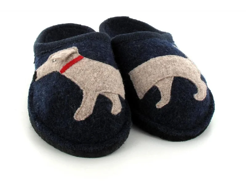 Slippers with chic soles-HAFLINGER Dog Motif Wool Slippers Dachshund