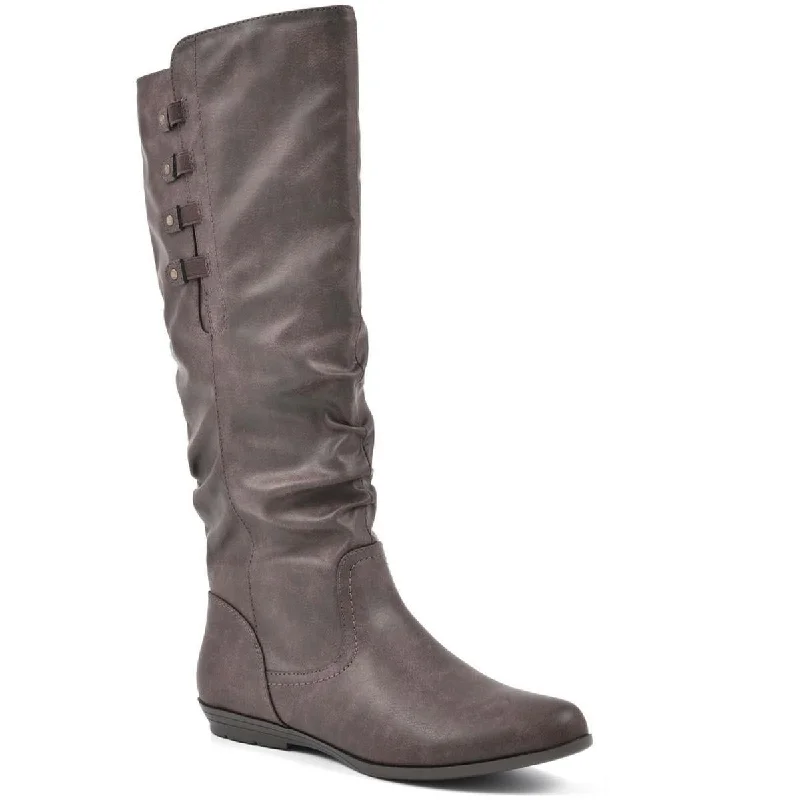 combat boots with metal detail-Cliffs by White Mountain Womens Francie Knee-High Boots