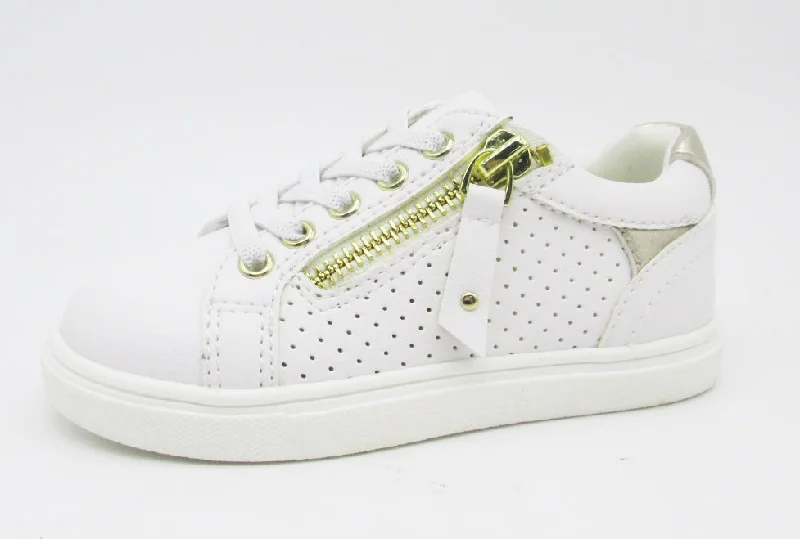 trendy athletic shoes charm-Jilie White Sneaker