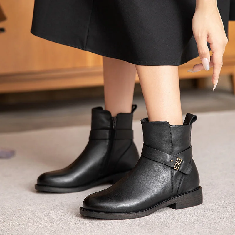 fashionable boots for every occasion-Women Minimalism Fashion Soft Leather  Boots