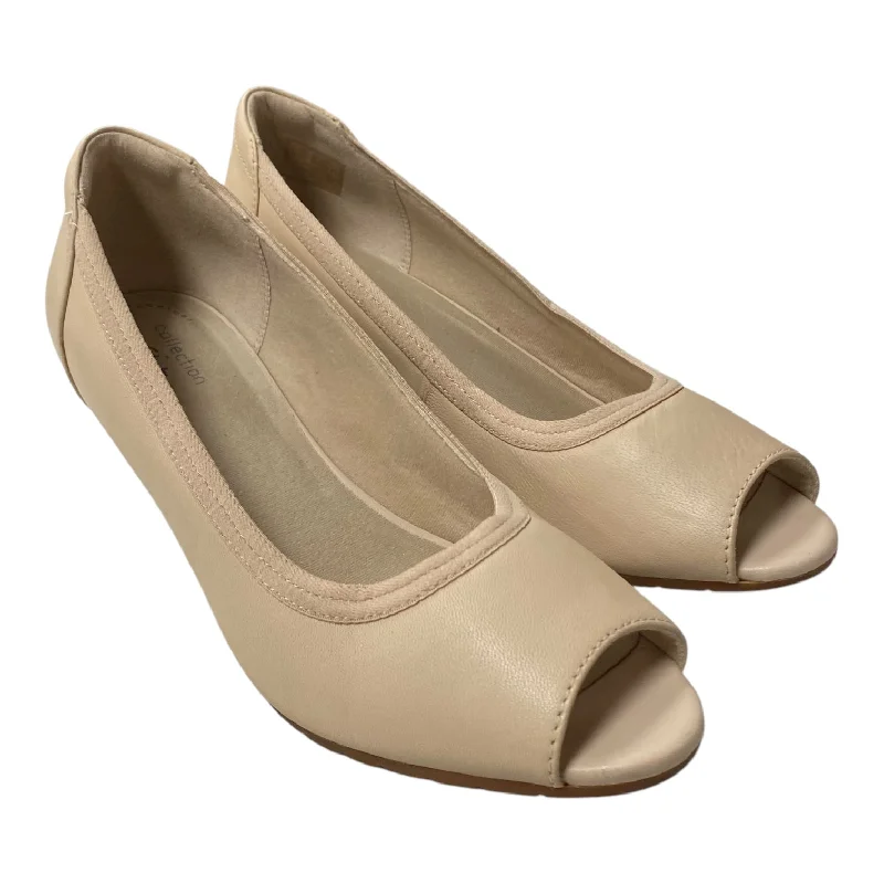 charm high heels pink-Shoes Heels Wedge By Clarks In Beige, Size:7.5