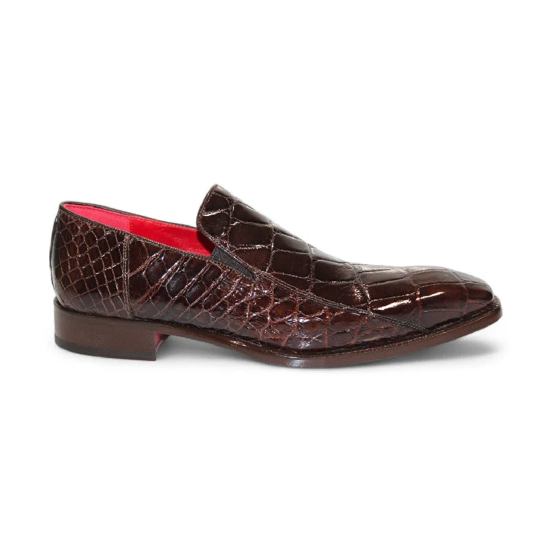 loafers for smooth, stylish look-Fennix Dustin Men's Shoes Brown Alligator Exotic Loafers (FX1150)