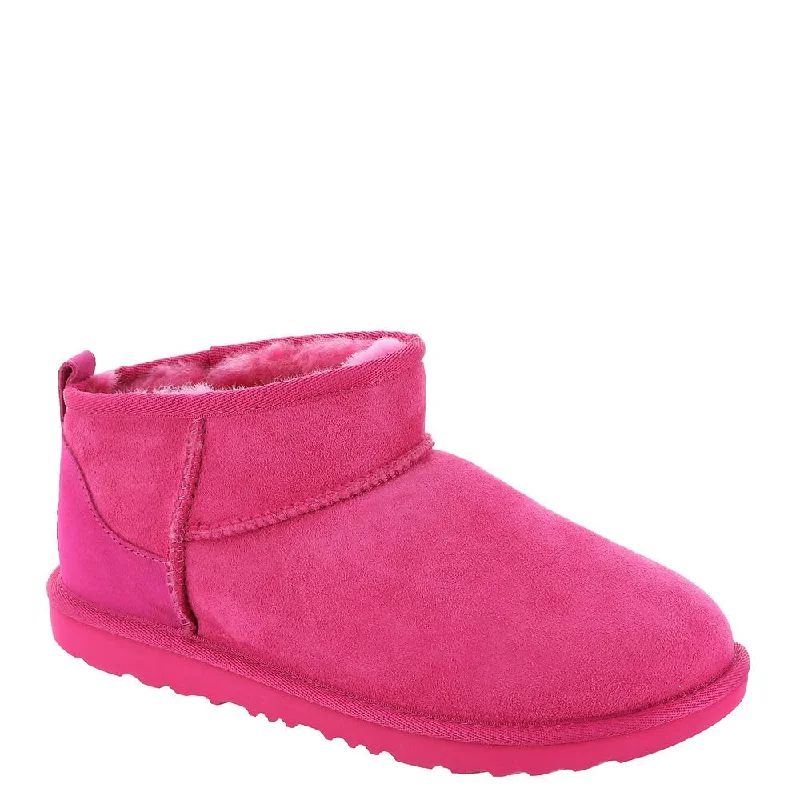 durable boots for severe winter conditions-UGG Unisex-Child Classic Ultra Mini Boot, Berry Little Kid