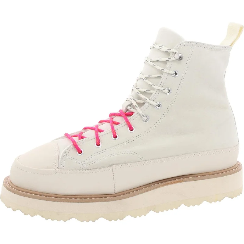 boots for outdoor activities-Converse Womens Chuck Taylor Leather Wedge Combat & Lace-Up Boots