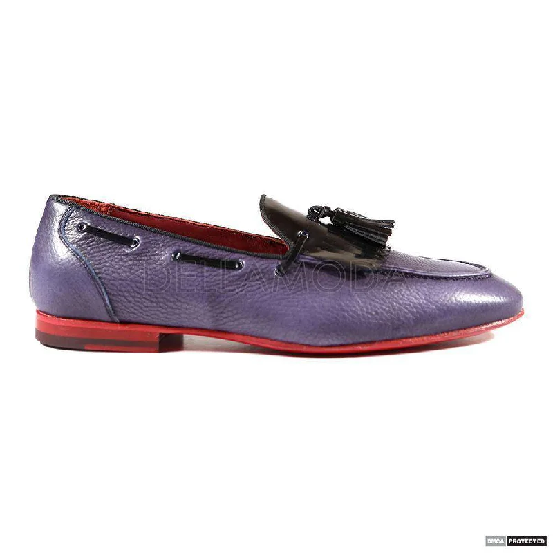 loafers for everyday professional wear-Dino Bigioni Designer Shoes Men's Italian Mustang Asport Indigo Loafers (DB1001)