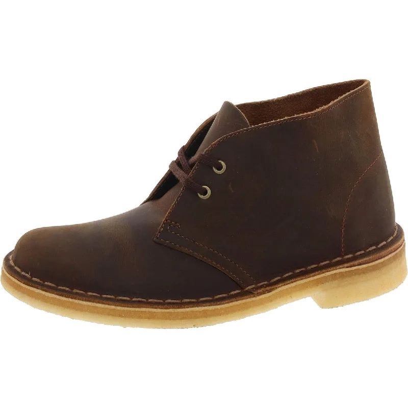 boots for hiking in cold temperatures-Clarks Womens Leather Lace Up Chukka Boots