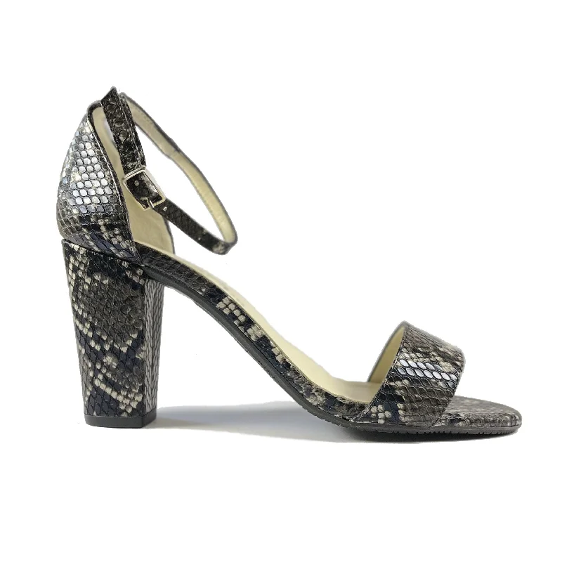 charm high heels adjustable-'Tahlia' vegan-leather heel by Zette Shoes - black snakeskin