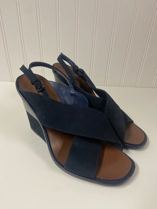 Navy Sandals Designer Tory Burch, Size 8.5