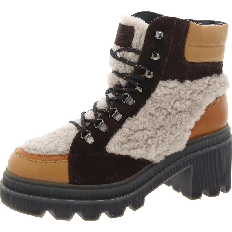 boots for mud and snow-Voile Blanche Womens Mixed Media Lugg Sole Combat & Lace-Up Boots