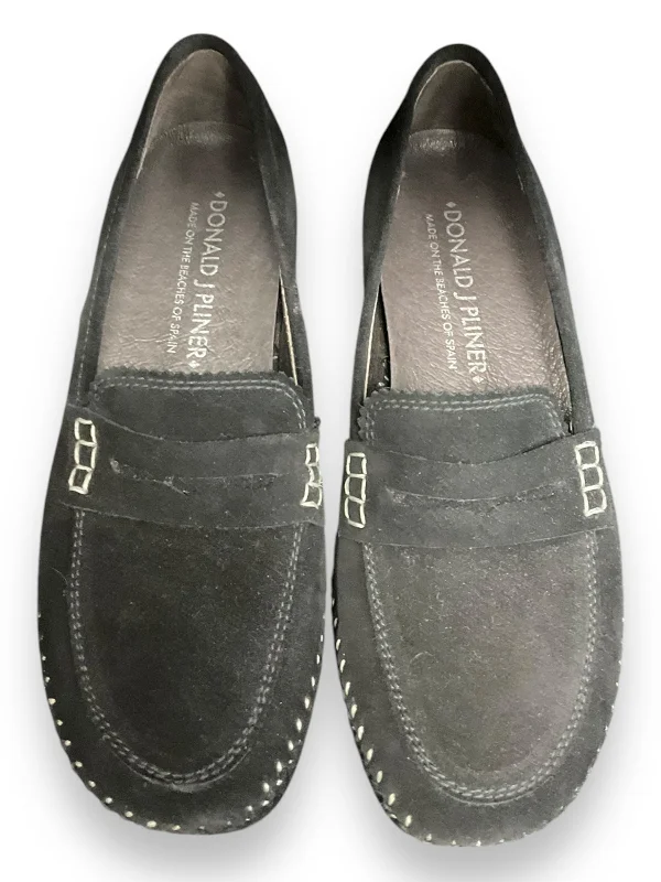 loafers with leather upper and sole-Shoes Flats Oxfords & Loafers By Donald Pliner In Black, Size: 6.5