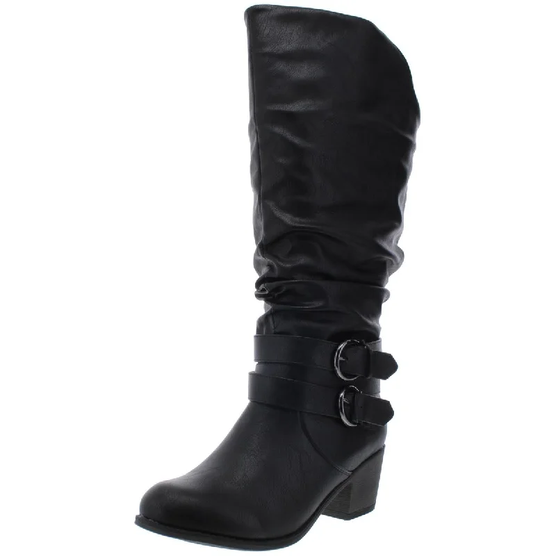 tall boots for outdoor adventures-Journee Collection Womens Late Slouchy Wide Calf Riding Boots