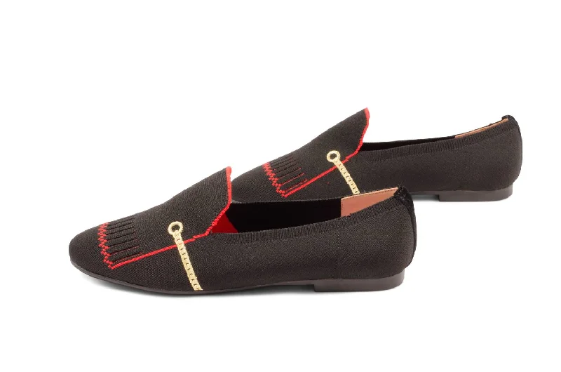 Janet Flat Shoes In Black/red