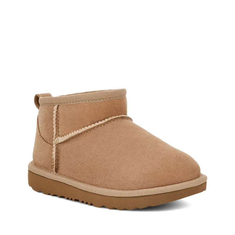 comfortable boots for cold outdoor conditions-UGG K Classic Ultra Mini Fashion Boot, Sand