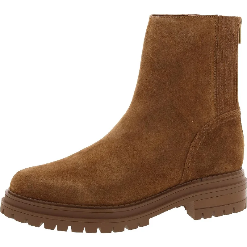 boots with modern features for men-Calvin Klein Womens Greg Suede Solid Mid-Calf Boots