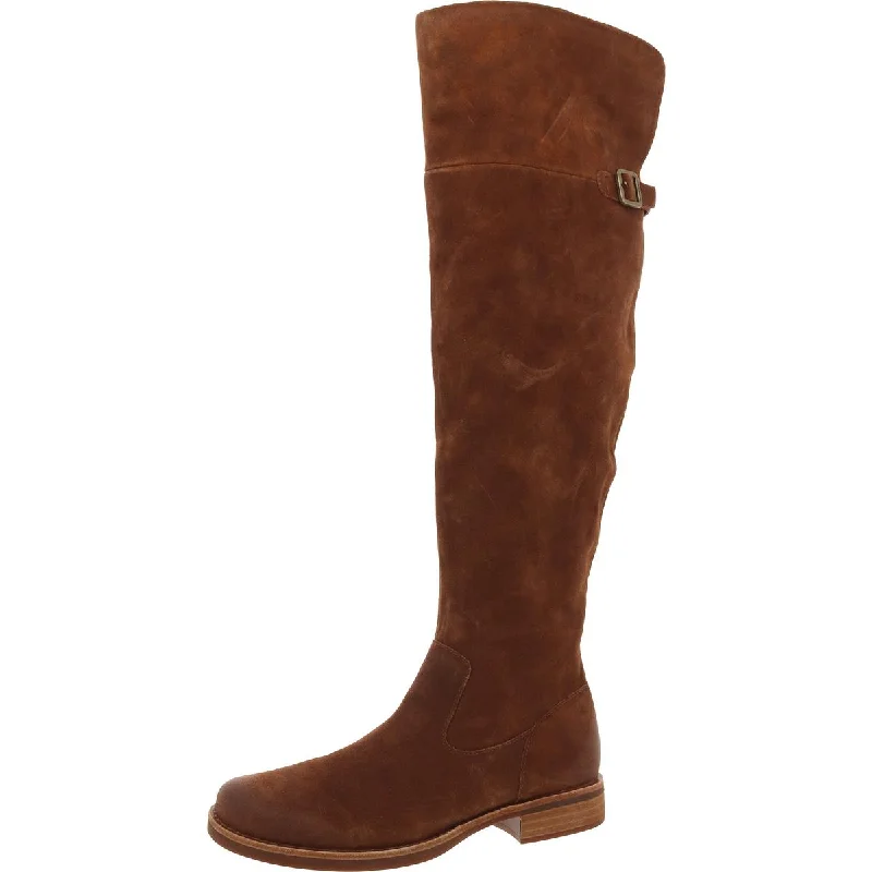 warm boots with insulation-Kork-Ease Womens Suede Block Heel Over-The-Knee Boots