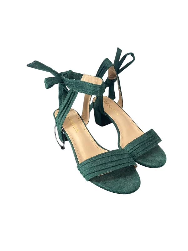 edge high heels white-Shoes Heels Block By Allegra K In Green, Size: 9