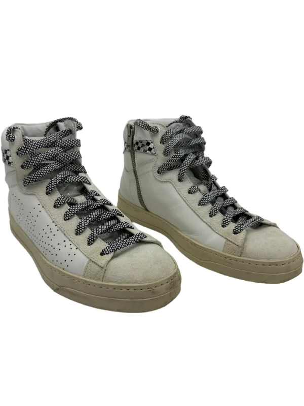 silver athletic shoes glow-P448 Hightop Designer Shoe Sneakers, Size: 10 (41)