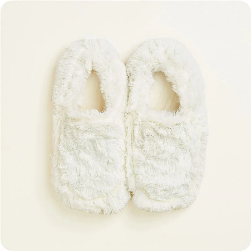 Slippers in soft gray-Cream Warmies Slippers