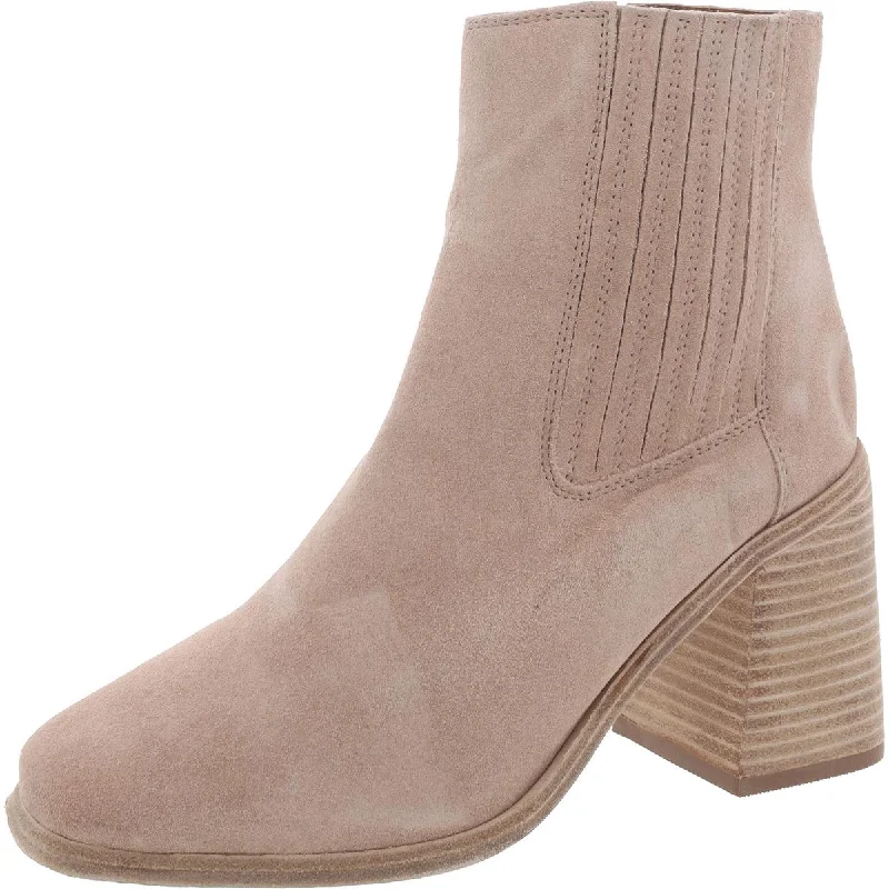 trendy boots with lace-up detail-André Assous Womens Suede Block Heel Chelsea Boots