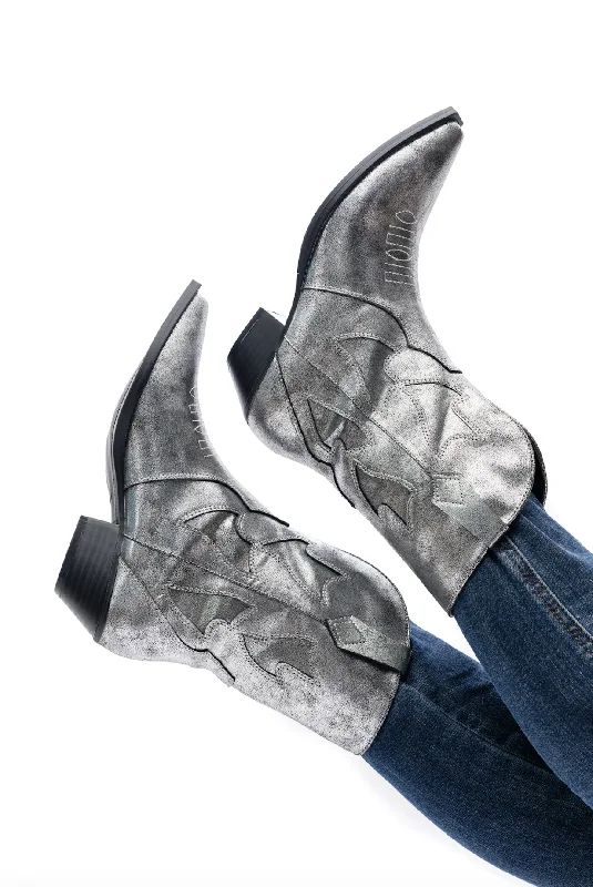 boots for summer rain-Jersey Metallic Boot in Silver