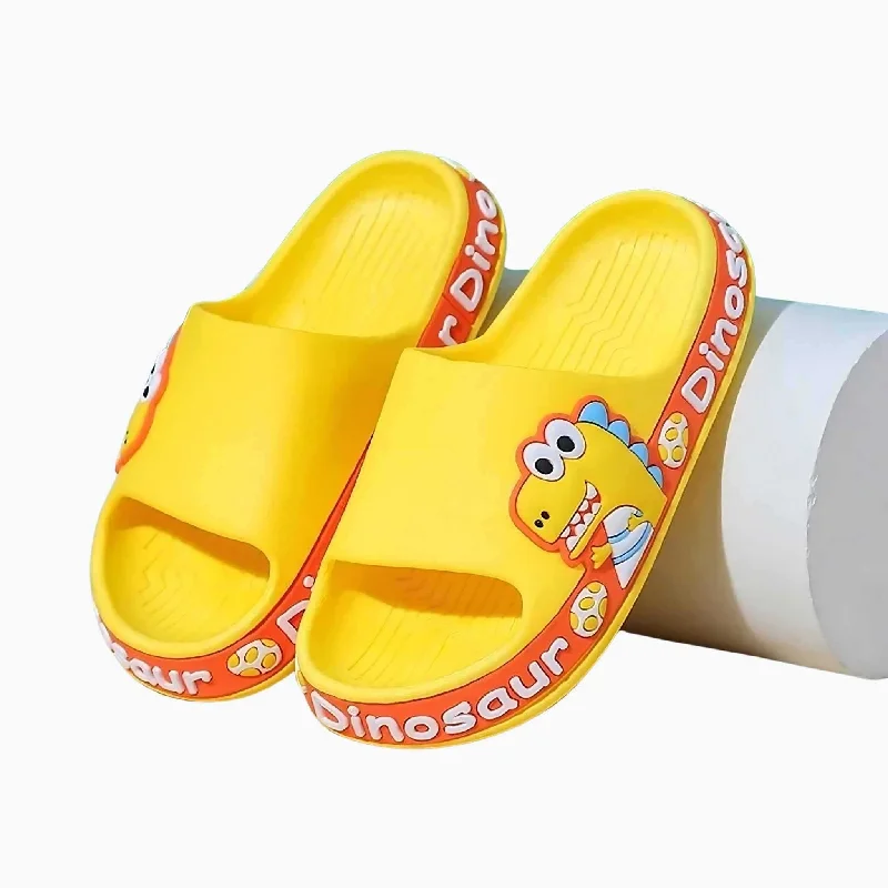 Slippers with fun soles-Dino Steps Kids Slippers