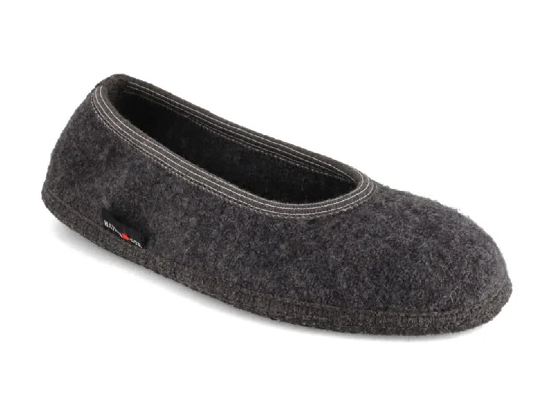 Slippers with soft soles-HAFLINGER Ballerina Slippers | Marina, Anthracite