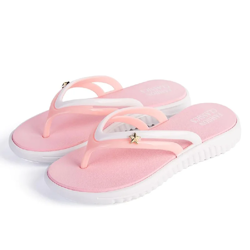 Slippers in soft gray-Fashion Leisure Slip-on Flip Flops Slippers