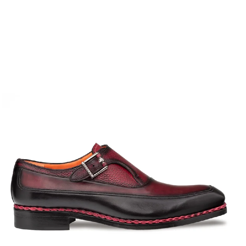 loafers for versatile office wear-Mezlan Artesano 21261 Men's Shoes Calf-Skin Leather Single Monk-Straps Loafers (MZ3766)