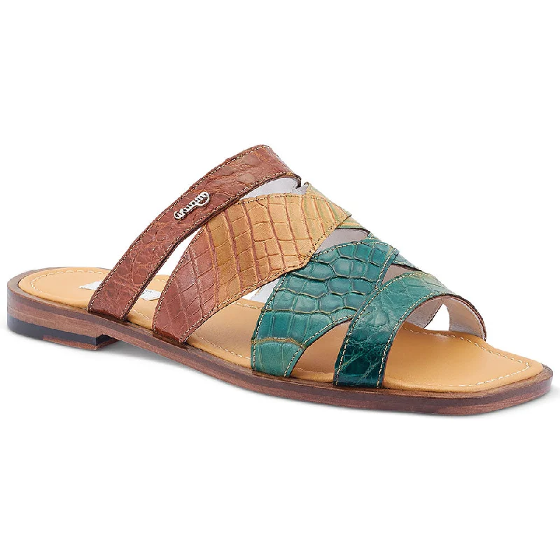 Mauri 1492/2 Fiji Alligator Sandals Dune / Country Green / Gold