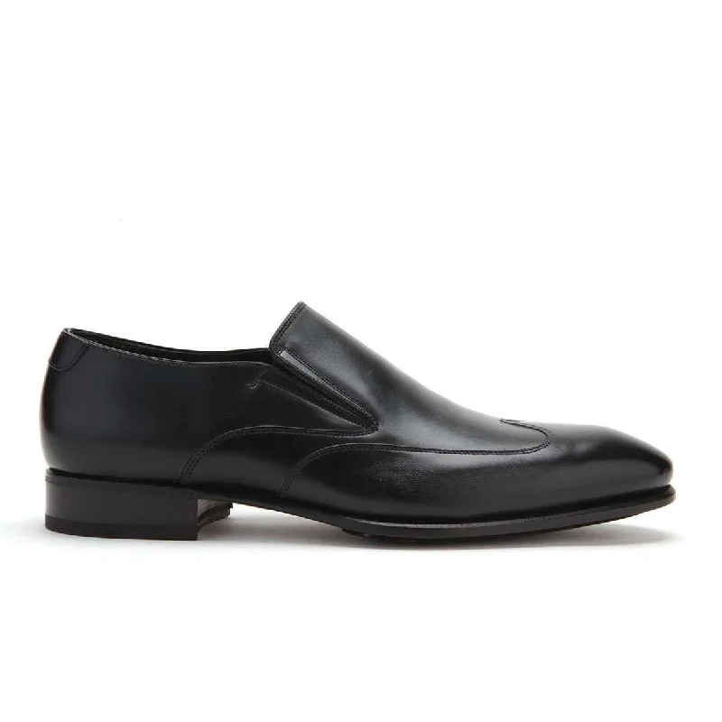 loafers for stylish work office wear-Caporicci 9921 Men's Luxury Italian Designer Shoes Black Calf-Skin Leather Loafers (CAP1046)