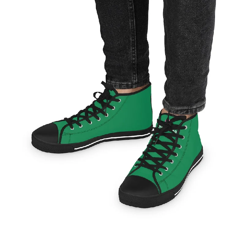 red athletic shoes edge-Dark Green Men's High Tops, Modern Minimalist Best Men's High Top Sneakers (US Size: 5-14)