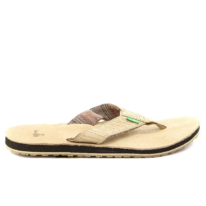 Sanuk Burro Down Flip Flop - Tan - Mens