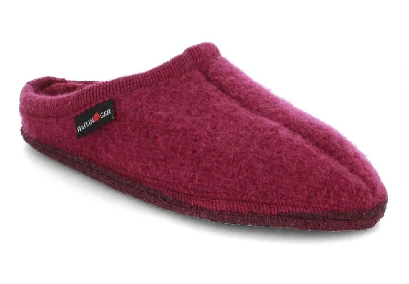 Slippers for knee softness-HAFLINGER Men Women Felt Slippers 'Alaska', mulberry