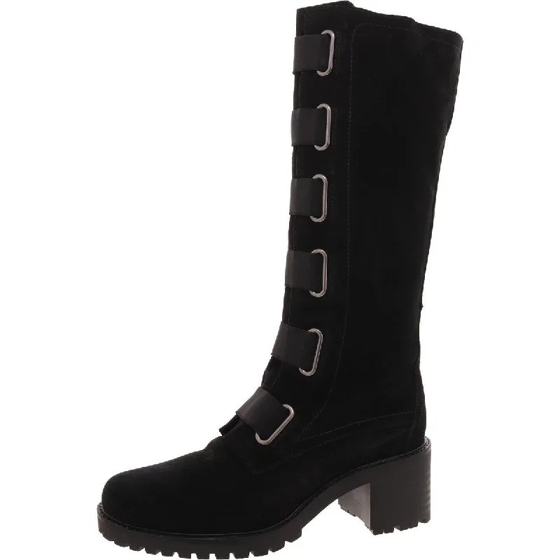 boots for wet conditions-Bos. & Co. Womens Suede Waterproof Knee-High Boots