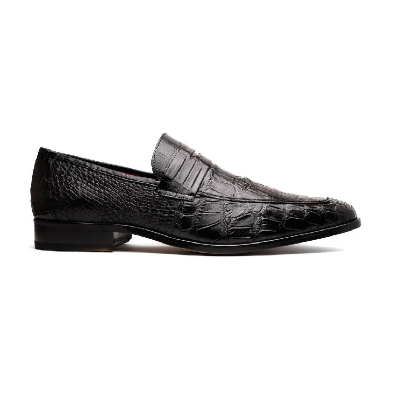 loafers for formal occasions and parties-Marco Di Milano Matteo Men's Shoes Genuine Alligator Dress Penny Loafers (MDM1182)