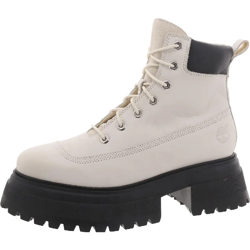 stylish boots for a night out-Timberland Womens Leather Block Heel Hiking Boots