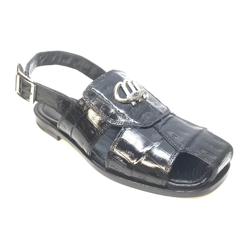 Mauri 5071 Black Silver Baby Crocodile Sandals