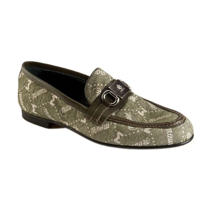 loafers for fashionable office settings-Mauri Men's Designer Shoes Green Fabric / Calf-Skin Leather Loafers 4891 (MAO1031)