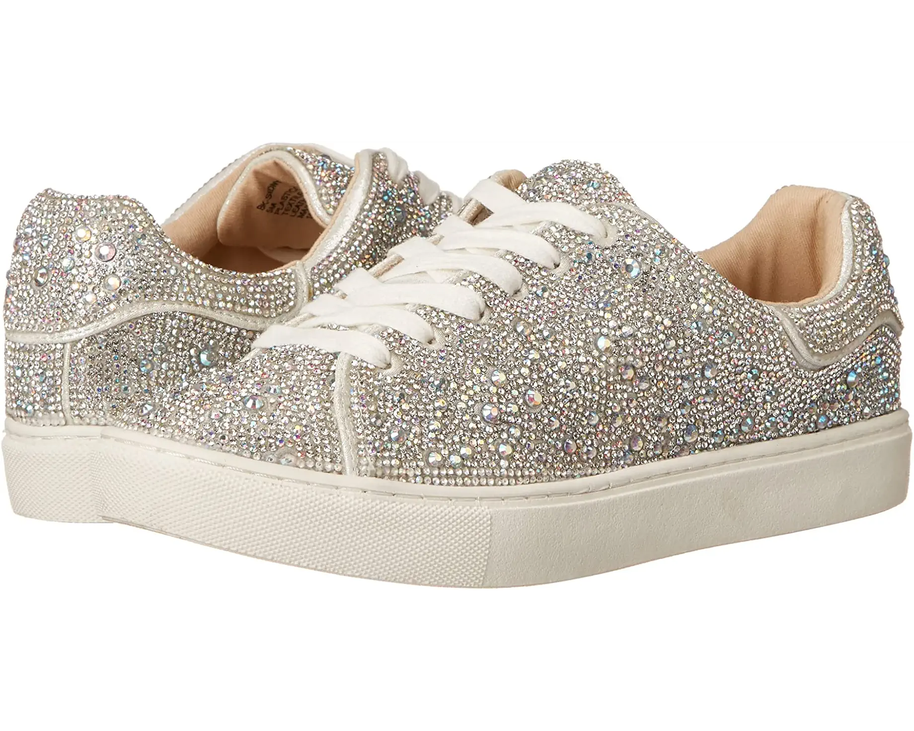 white gym athletic shoes-Rhinestone Sneaker