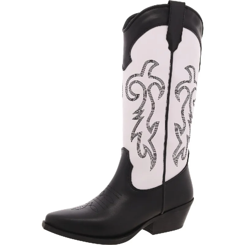 boots for snowy terrain and icy paths-Steve Madden Womens Windie Faux Leather Padded Insole Cowboy, Western Boots