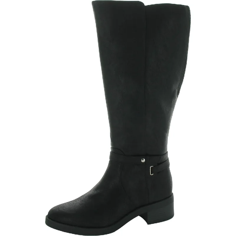 knee-high boots for winter-LifeStride Womens Berkley Faux Leather Wide Calf Knee-High Boots