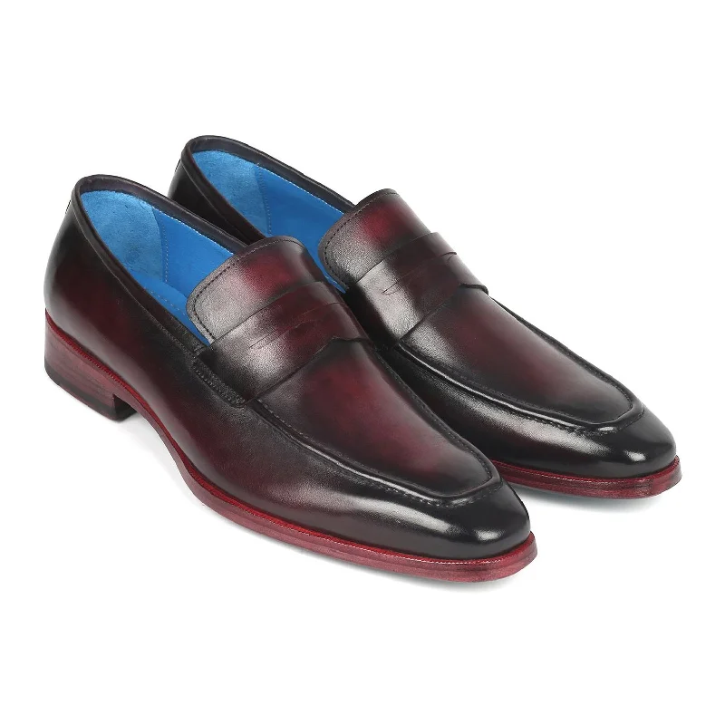 loafers with fashionable accents-Paul Parkman 10PR23 Men's Shoes Purple Bunirshed Calf-Skin Leather Penny Loafers (PM6312)