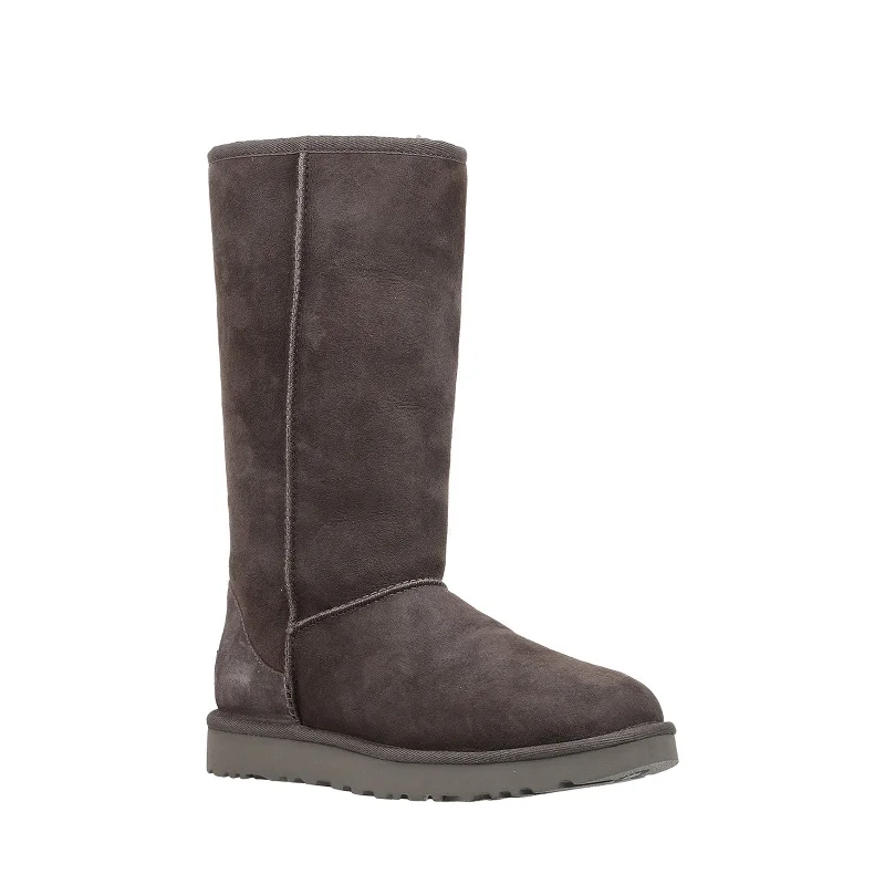 designer boots for women-Women's Shoes UGG CLASSIC TALL II Slip On Sheepskin Boots 1016224 GREY