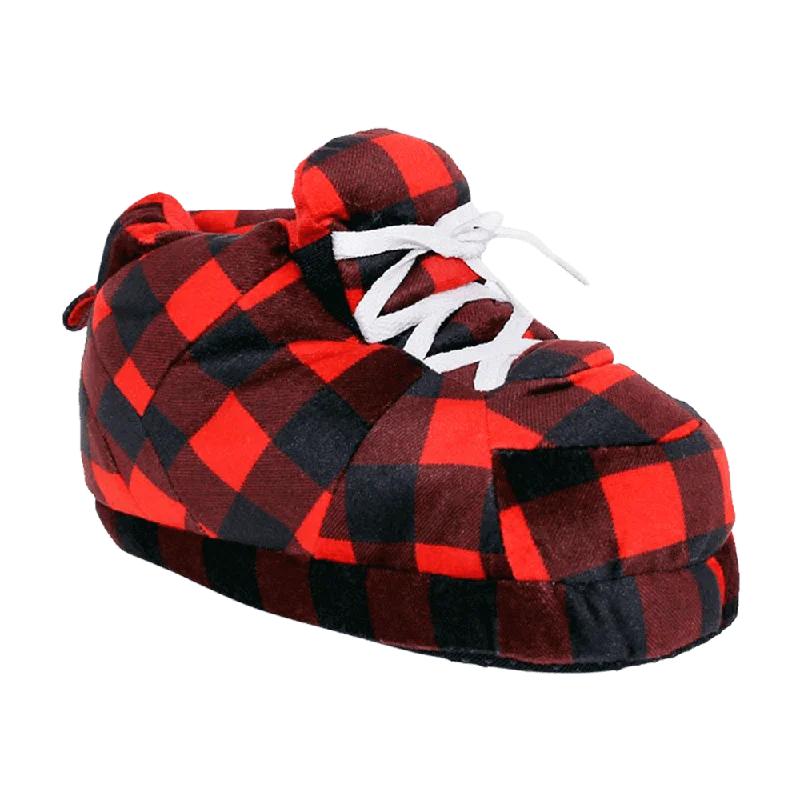 Slippers with sleek soles-Hipster Plaid Slippers