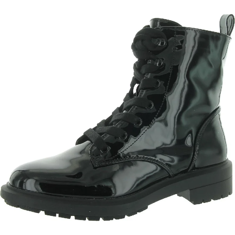 boots for traversing snowy and icy roads-On 34th Womens Terissa Zip Up Lug Sole Combat & Lace-Up Boots